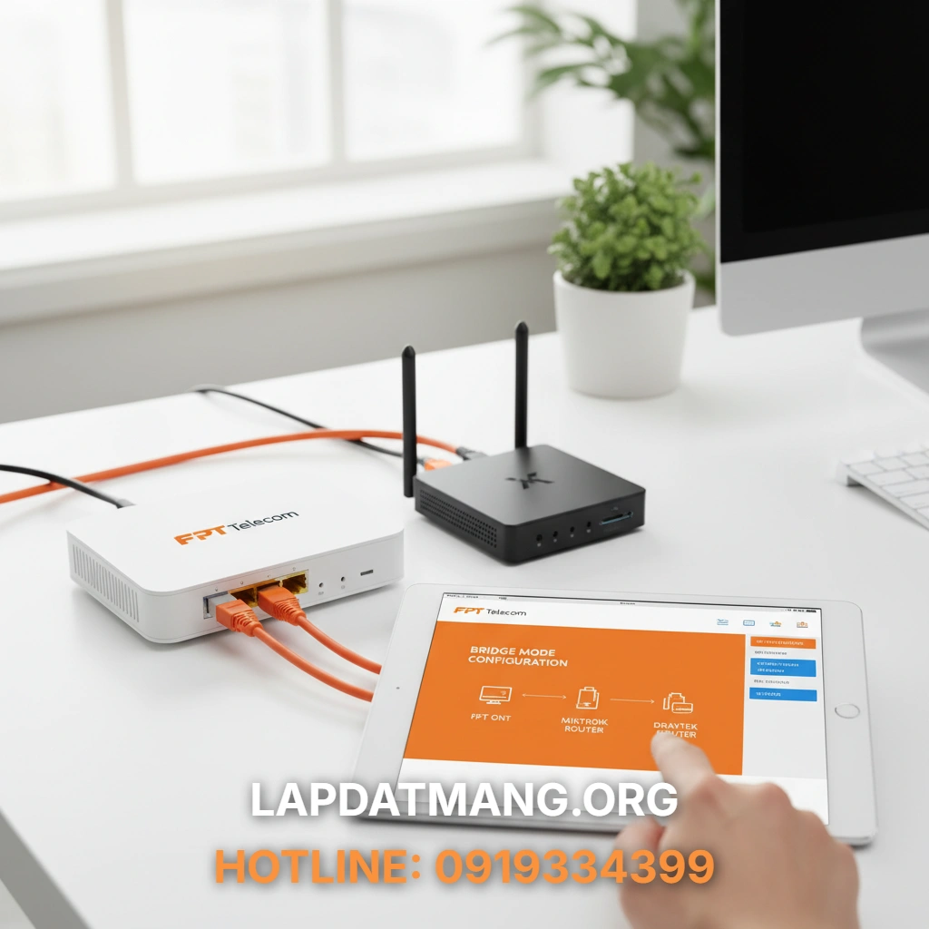 Hướng Dẫn Cấu Hình Bridge Mode FPT Cho Router Mikrotik/Draytek - 2025 4 Bridge Mode FPT - Quy trình gọi hỗ trợ kỹ thuật FPT chuyển Bridge Mode diễn ra như thế nào?