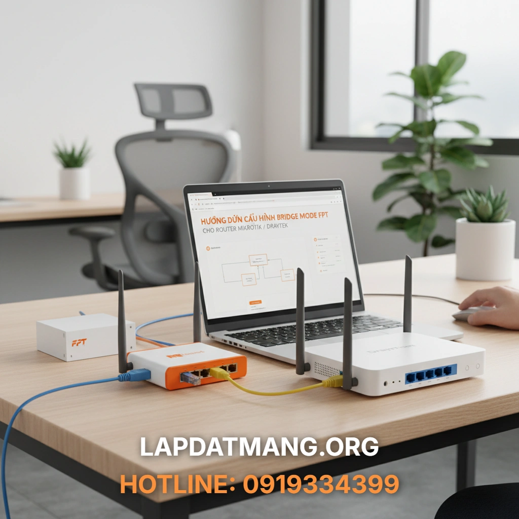 Hướng Dẫn Cấu Hình Bridge Mode FPT Cho Router Mikrotik/Draytek - 2025 1 Bridge Mode FPT - Mục Lục Bài Viết