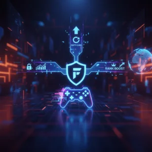 Hình ảnh một game thủ đang chơi game với đường truyền internet F-Game FPT tốc độ cao, hiển thị hiệu ứng đồ họa mượt mà và ping thấp. Thể hiện sự ổn định và tối ưu cho trải nghiệm gaming.