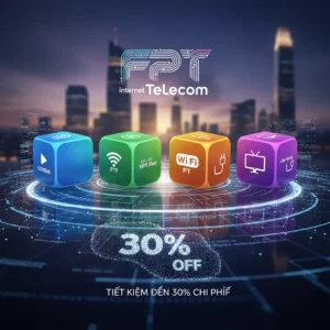 Hình ảnh minh họa combo internet và truyền hình FPT với các gói cước Giga, Sky, Meta, F-Game, kèm modem WiFi 6 và FPT Play Box