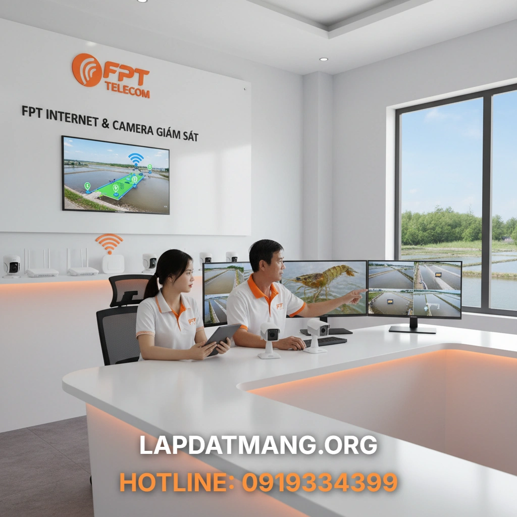 Lắp mạng FPT Cà Mau - Internet & Camera: Giải pháp không thể thiếu cho hộ nuôi tôm Cà Mau?