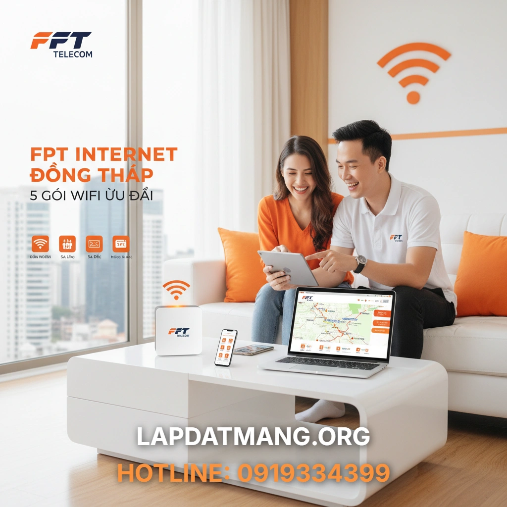 Lắp mạng FPT Đồng Tháp - FPT Đồng Tháp đang có 5 gói Wifi ưu đãi nào dành cho khách hàng?