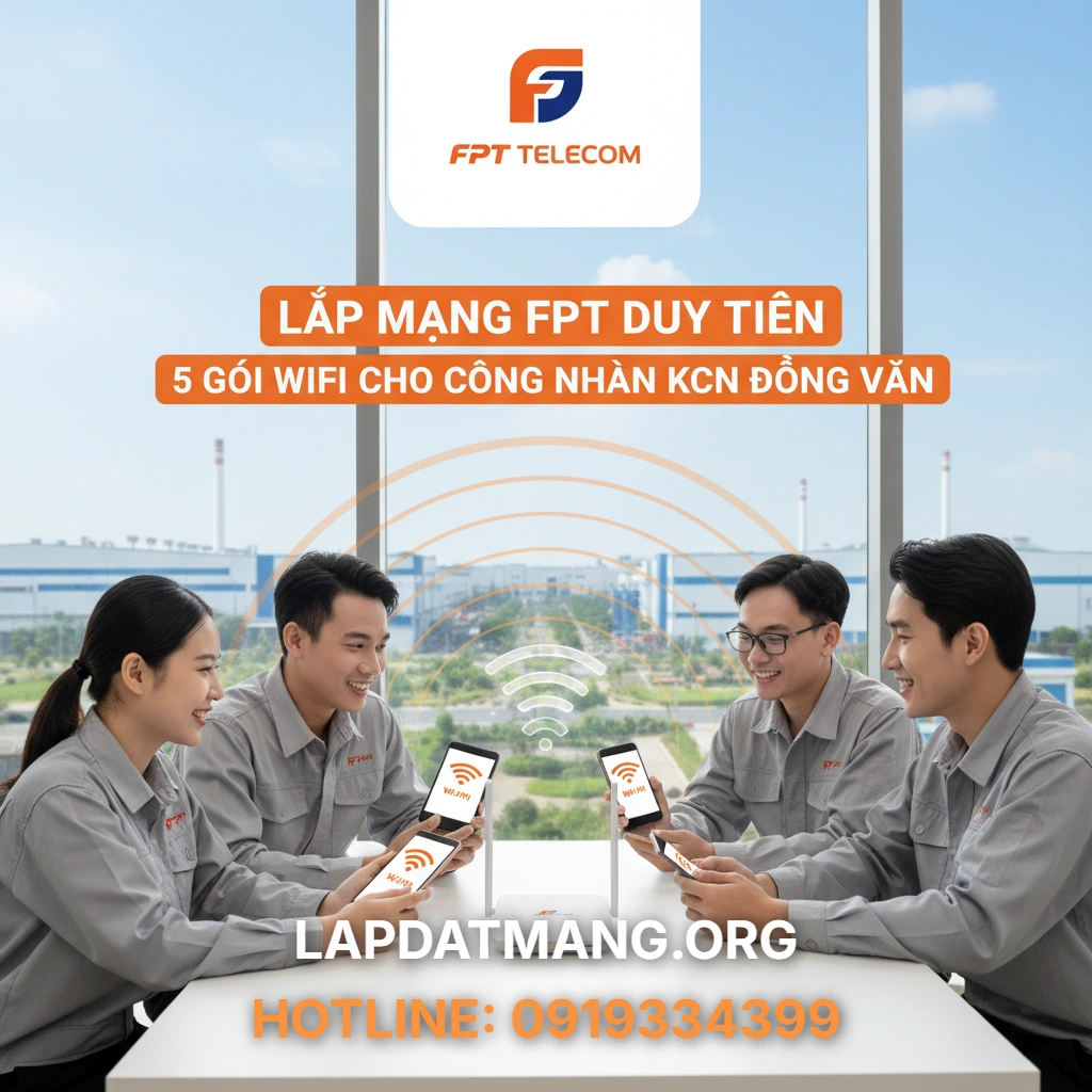 Lắp mạng FPT Duy Tiên - 5 Gói Wifi FPT Duy Tiên Dành Riêng Cho Công Nhân KCN Đồng Văn Có Gì Đặc Biệt?