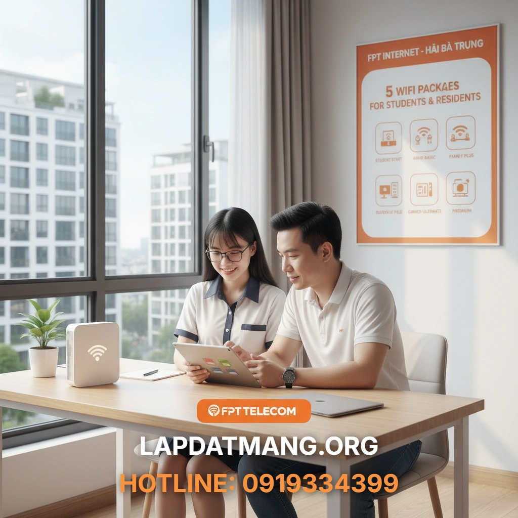 Lắp mạng FPT Hai Bà Trưng - FPT Hai Bà Trưng Mang Đến Những Gói Wifi Nào Cho Sinh Viên & Cư Dân Times City?