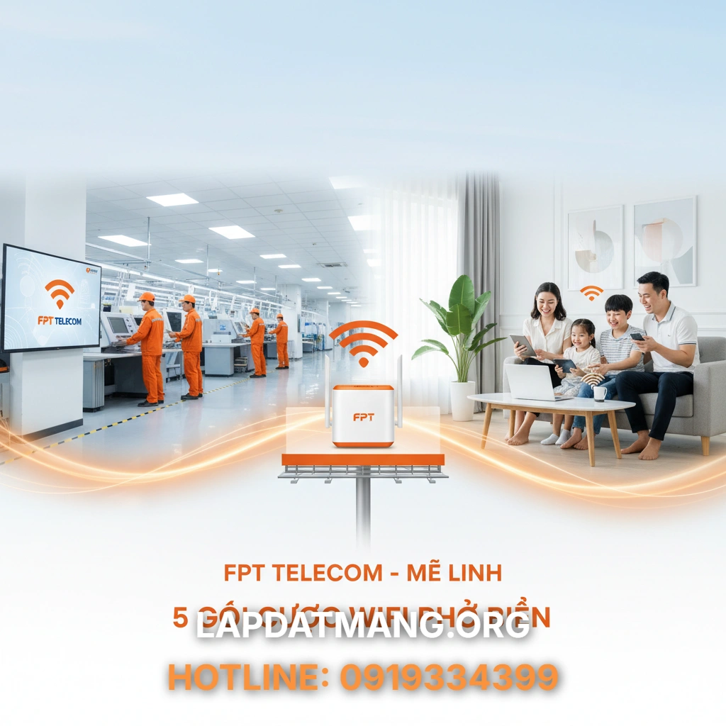Lắp mạng FPT Mê Linh - FPT Mê Linh có những gói Wifi giá rẻ nào cho KCN Quang Minh và dân cư?