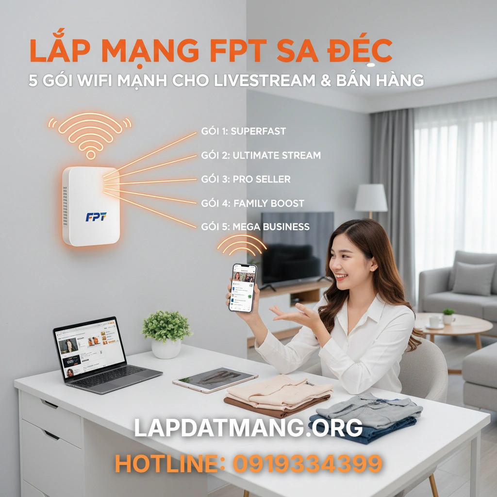 Lắp Mạng FPT Sa Đéc: 5 Gói Wifi Mạnh Cho Livestream & Bán Hàng - 2025 2 Lắp mạng FPT Sa Đéc - Tại sao Mạng Livestream & Bán Hàng Online là Nhu Cầu Cấp Thiết tại Sa Đéc?