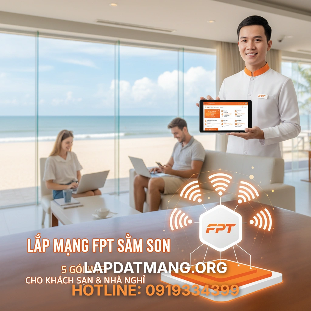 Lắp Mạng FPT Sầm Sơn: 5 Gói Wifi Cho Khách Sạn & Nhà Nghỉ - 2025 2 Lắp mạng FPT Sầm Sơn - 5 Gói Wifi FPT Sầm Sơn Nào Phù Hợp Nhất Cho Khách Sạn & Nhà Nghỉ Trong Mùa Cao Điểm?