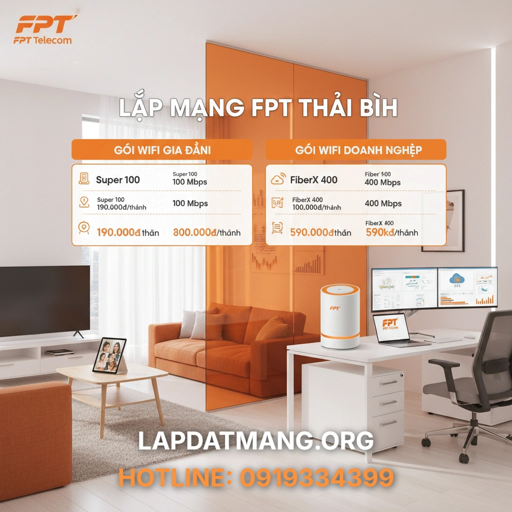 Lắp mạng FPT Thái Bình - Ưu Đãi Cực Lớn Khi Đăng Ký Lắp Mạng FPT Thái Bình Hôm Nay Là Gì?