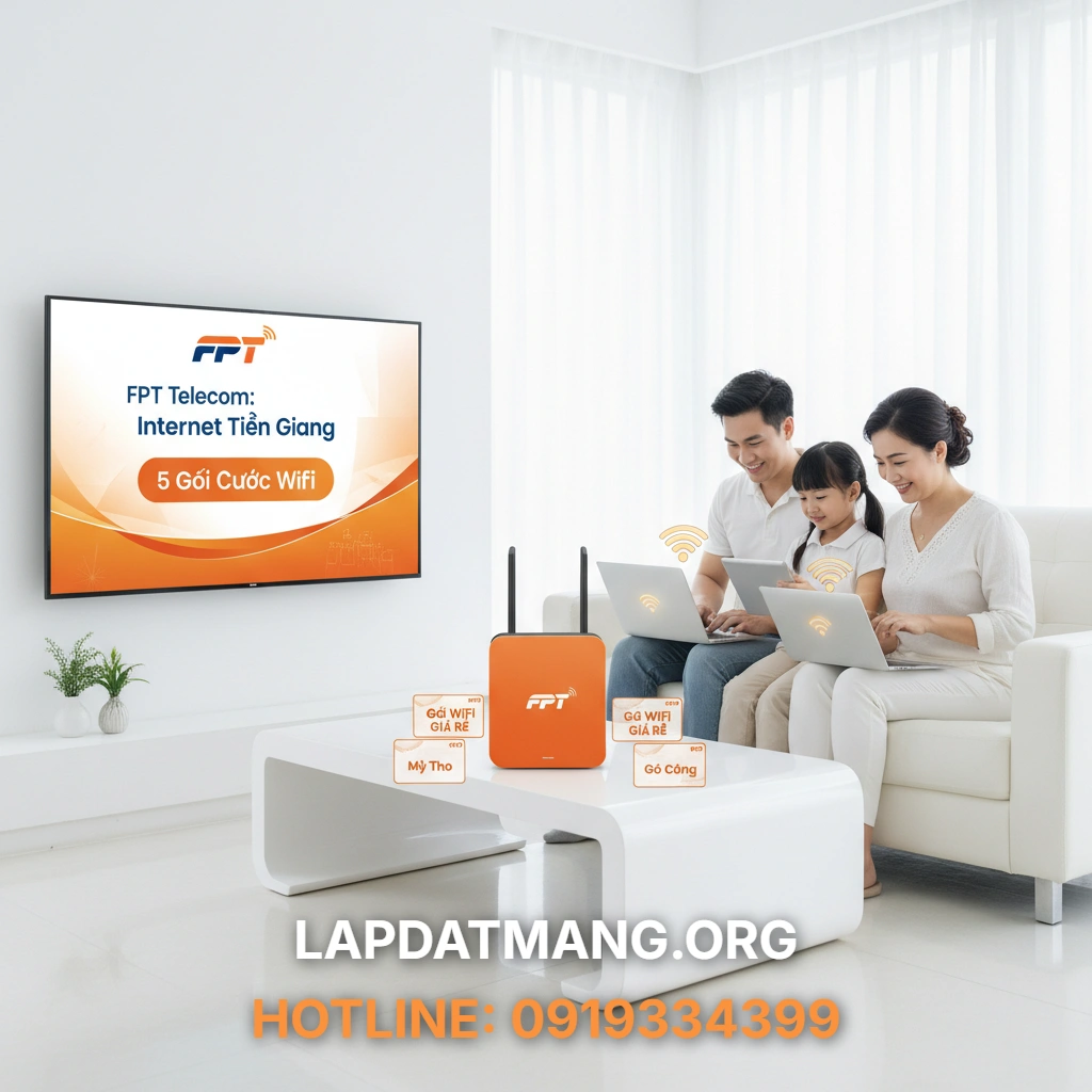 Lắp mạng FPT Tiền Giang - Phủ sóng mạng FPT tại Mỹ Tho, Cai Lậy, Gò Công có gì nổi bật?