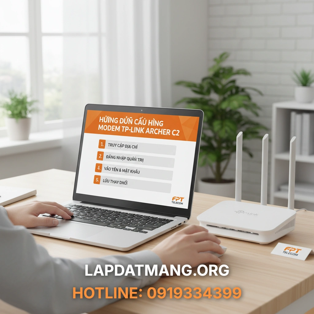 Hướng Dẫn Cấu Hình Modem TP-Link Archer C2: 5 Bước Đổi Pass Wifi - 2025 1 Modem TP-Link Archer C2 - Hướng dẫn cấu hình Modem TP-Link Archer C2: 5 bước đổi pass Wifi nhanh chóng?