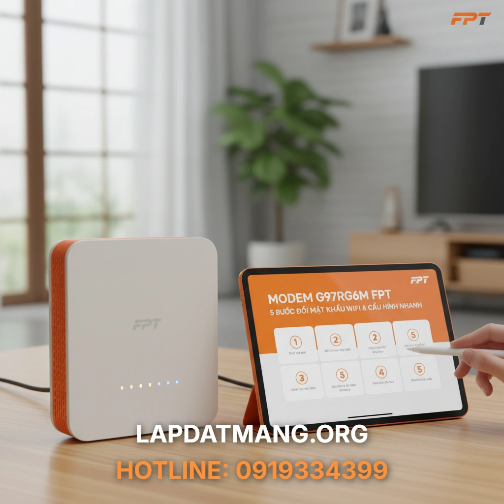 Modem G97RG6M - Làm thế nào để đổi mật khẩu và cấu hình nhanh Modem G97RG6M FPT chỉ với 5 bước?