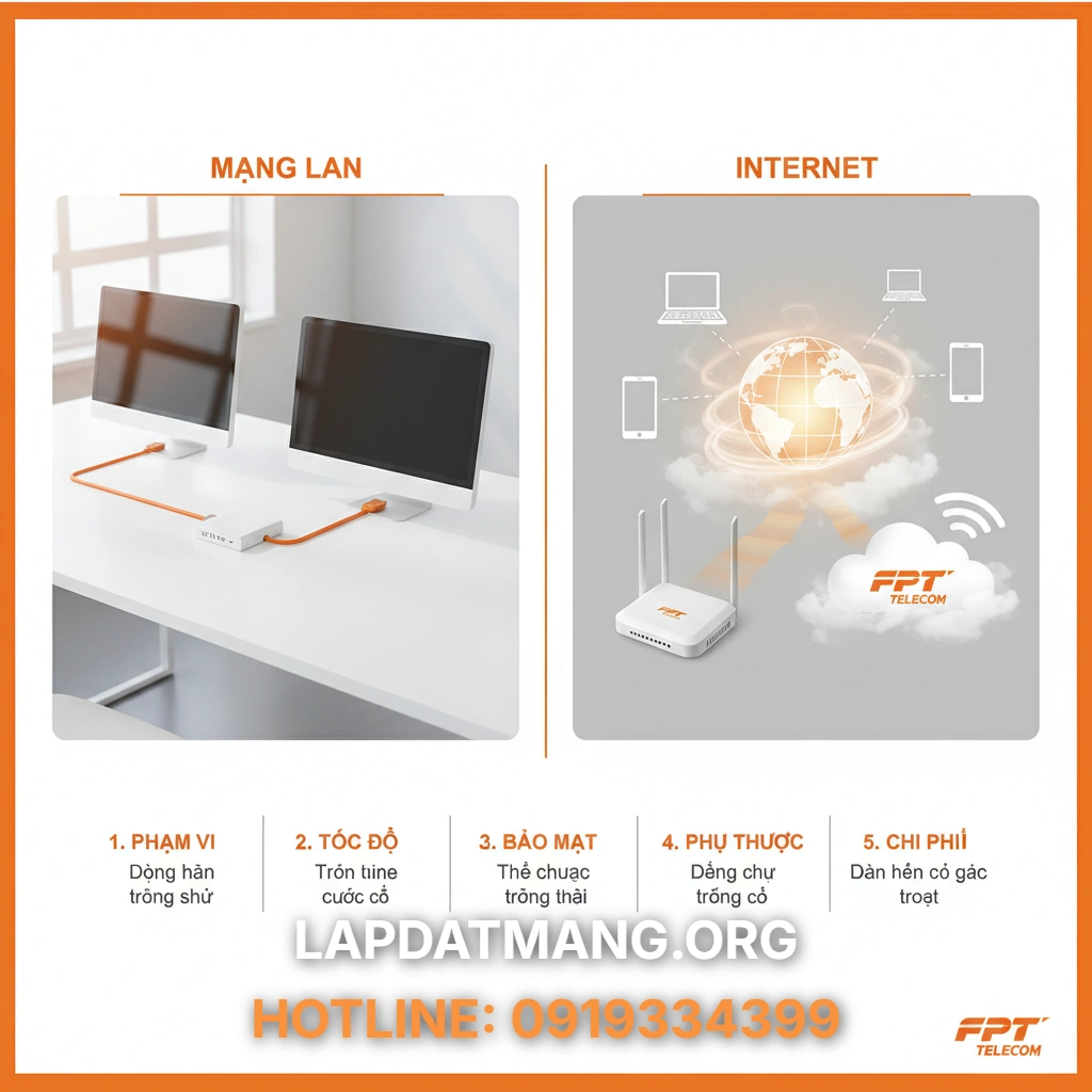 So Sánh Mạng LAN Và Internet: 5 Điểm Khác Biệt Cơ Bản Nhất - 2025 2 So sánh LAN và Internet - Mạng LAN và Internet là gì? Tại sao cần phân biệt rõ ràng?